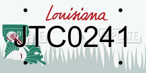 JTC0241 Louisiana License Plate