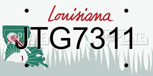 JTG7311 Louisiana License Plate