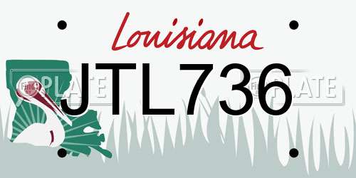 JTL736 Louisiana License Plate