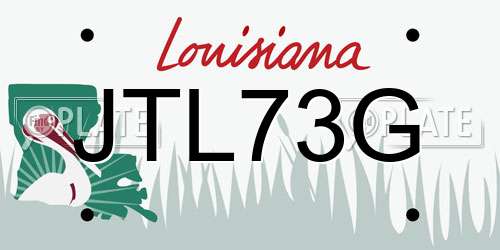 JTL73G Louisiana License Plate