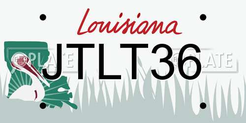 JTLT36 Louisiana License Plate