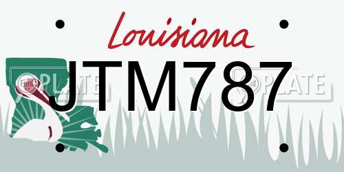 JTM787 Louisiana License Plate