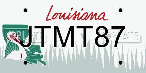 JTMT87 Louisiana License Plate