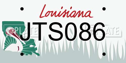 JTS086 Louisiana License Plate