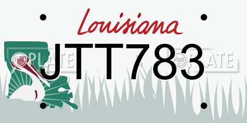 JTT783 Louisiana License Plate