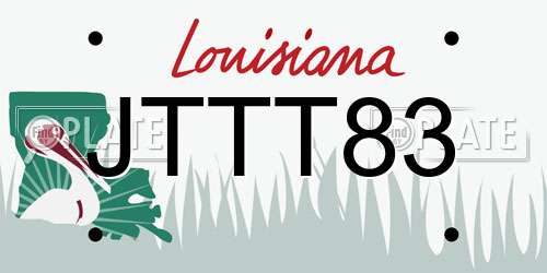 JTTT83 Louisiana License Plate