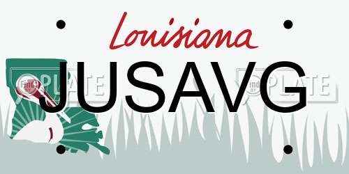 JUSAVG Louisiana License Plate