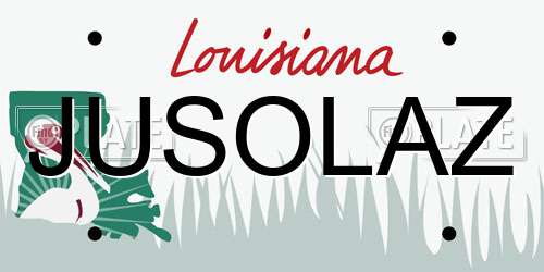 JUSOLAZ Louisiana License Plate