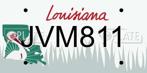 JVM811 Louisiana License Plate