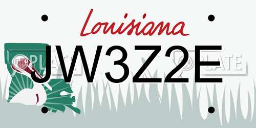 JW3Z2E Louisiana License Plate
