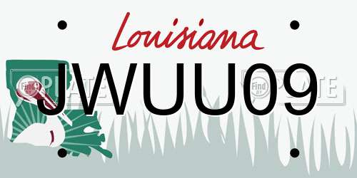 JWUU09 Louisiana License Plate