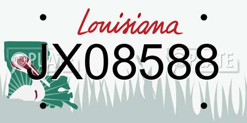 JX08588 Louisiana License Plate