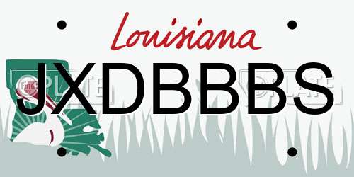 JXDBBBS Louisiana License Plate