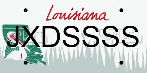 JXDSSSS Louisiana License Plate