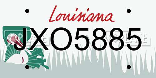 JXO5885 Louisiana License Plate