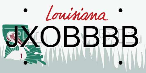 JXOBBBB Louisiana License Plate