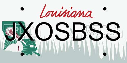 JXOSBSS Louisiana License Plate