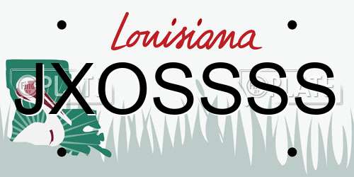 JXOSSSS Louisiana License Plate