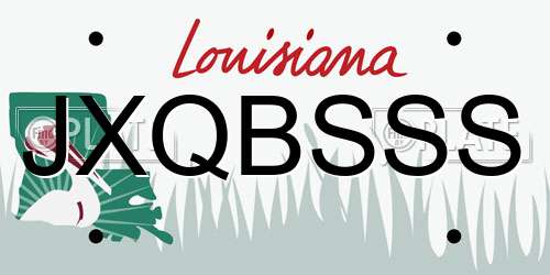 JXQBSSS Louisiana License Plate