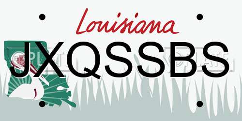 JXQSSBS Louisiana License Plate