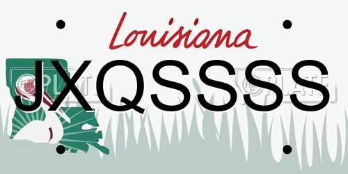 JXQSSSS Louisiana License Plate