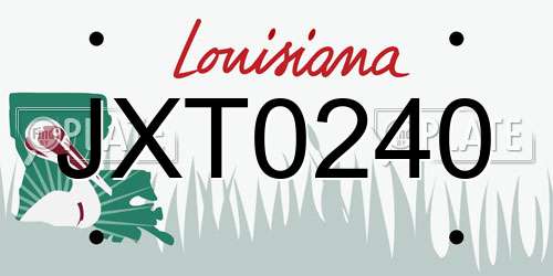 JXT0240 Louisiana License Plate