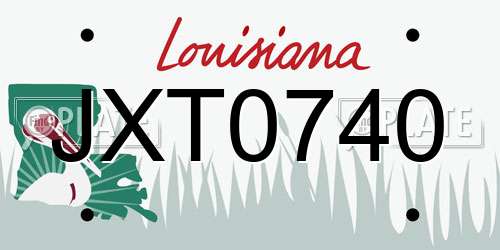 JXT0740 Louisiana License Plate