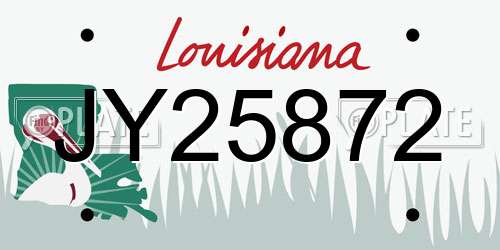 JY25872 Louisiana License Plate