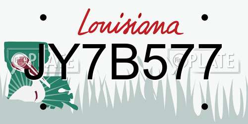 JY7B577 Louisiana License Plate
