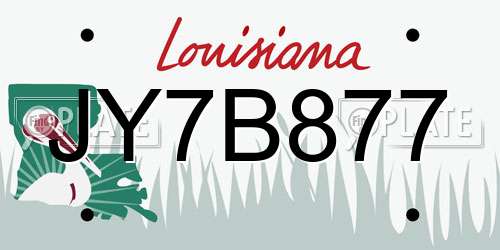 JY7B877 Louisiana License Plate