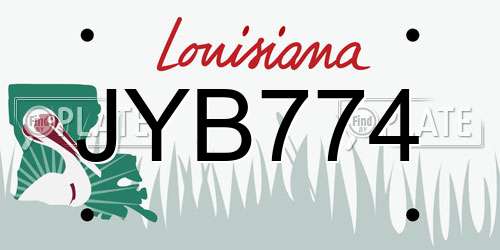 JYB774 Louisiana License Plate