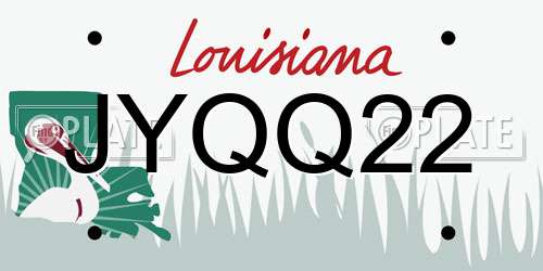 JYQQ22 Louisiana License Plate