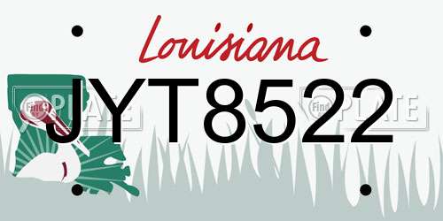 JYT8522 Louisiana License Plate