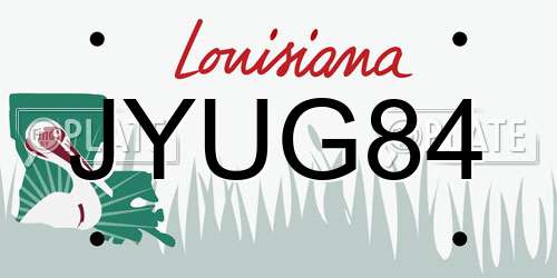 JYUG84 Louisiana License Plate
