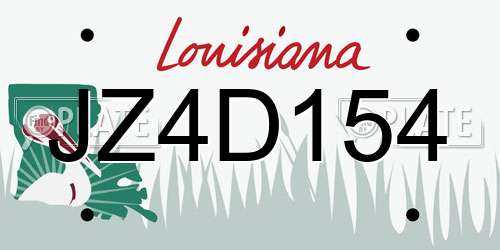 JZ4D154 Louisiana License Plate