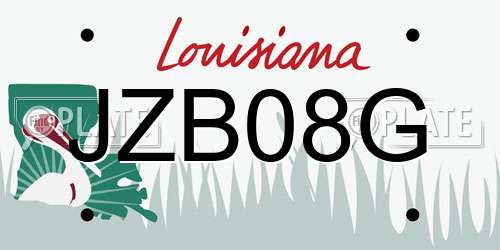JZB08G Louisiana License Plate