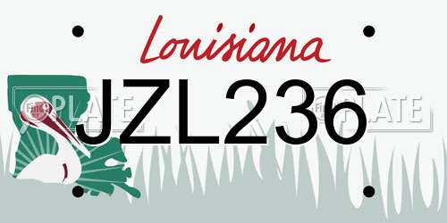 JZL236 Louisiana License Plate