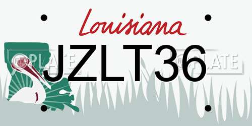 JZLT36 Louisiana License Plate