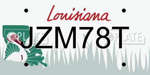 JZM78T Louisiana License Plate