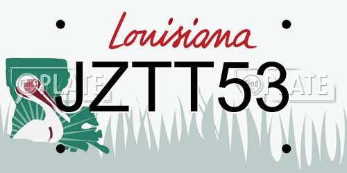 JZTT53 Louisiana License Plate