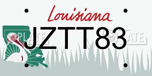 JZTT83 Louisiana License Plate