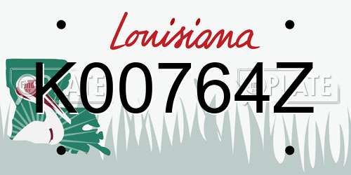 K00764Z Louisiana License Plate