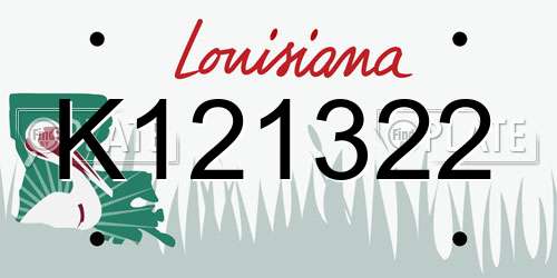K121322 Louisiana License Plate