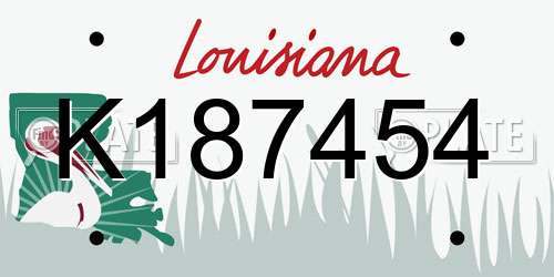 K187454 Louisiana License Plate