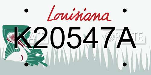 K20547A Louisiana License Plate