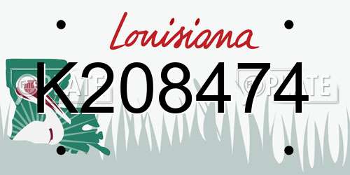 K208474 Louisiana License Plate