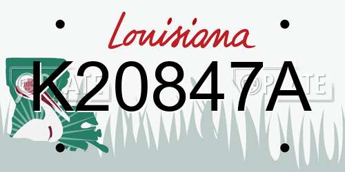 K20847A Louisiana License Plate