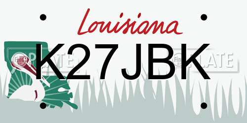 K27JBK Louisiana License Plate