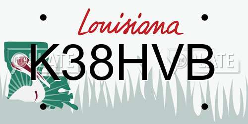 K38HVB Louisiana License Plate
