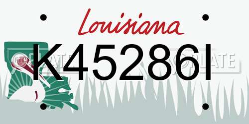 K45286I Louisiana License Plate